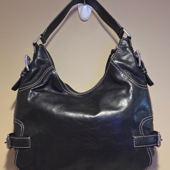 Michael Kors Brookville Large Hobo Black Leather Shoulder Bag - Picture 1 of 16